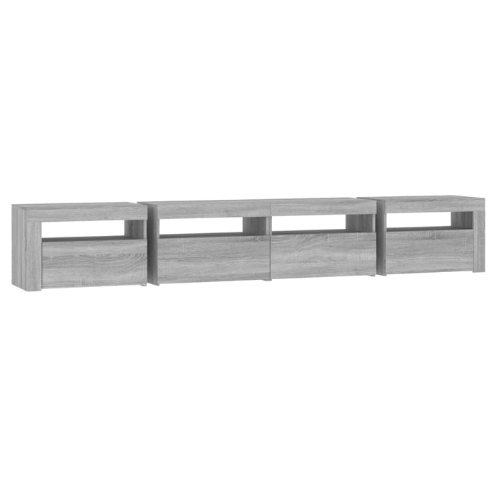 Comodă TV cu lumini LED, gri sonoma, 240x35x40cm - WALTI WALTI