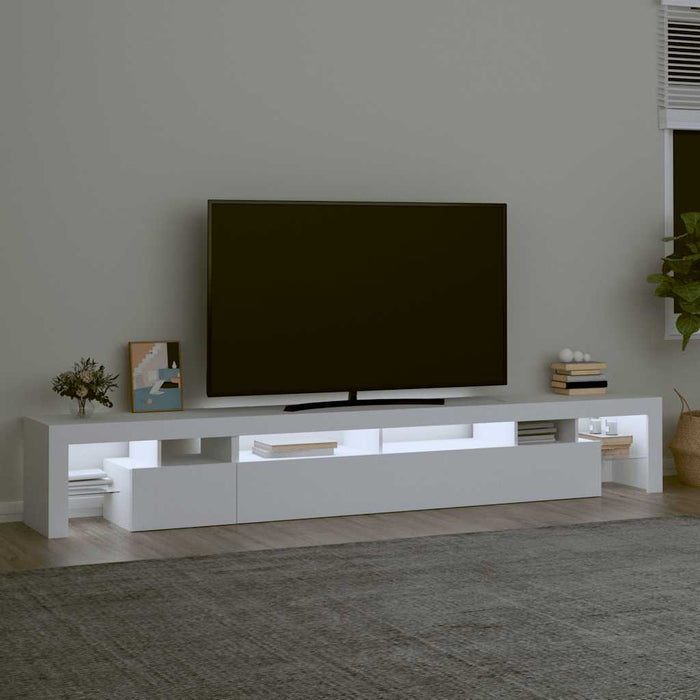 Comodă TV cu lumini LED, alb, 260x36,5x40cm - WALTI WALTI