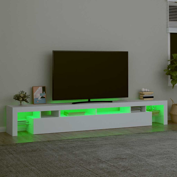 Comodă TV cu lumini LED, alb, 260x36,5x40cm - WALTI WALTI