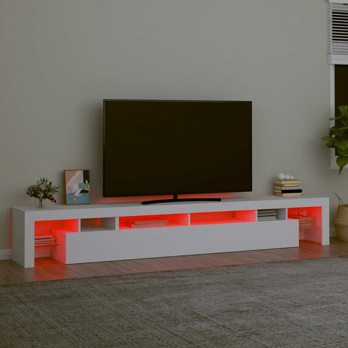 Comodă TV cu lumini LED, alb, 260x36,5x40cm - WALTI WALTI