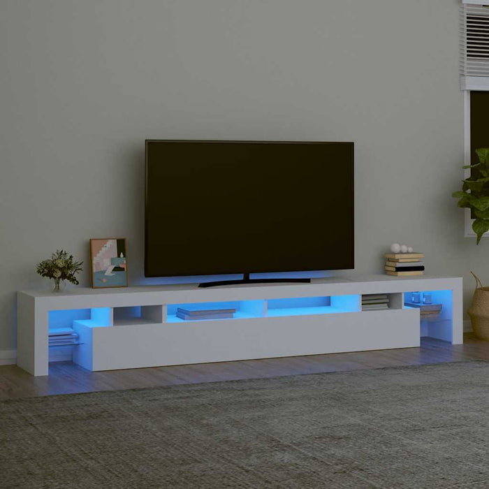 Comodă TV cu lumini LED, alb, 260x36,5x40cm - WALTI WALTI