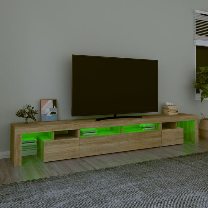 Comodă TV cu lumini LED, stejar sonoma,260x36,5x40cm - WALTI WALTI