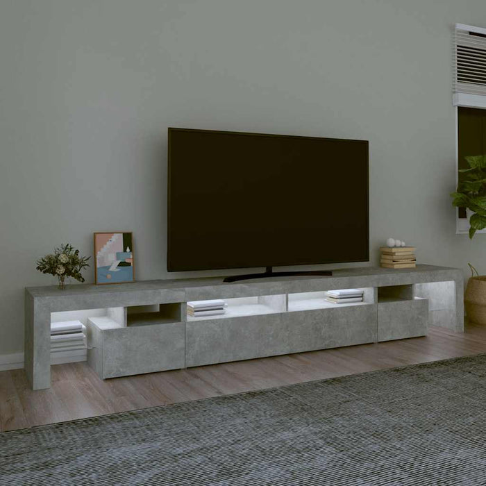 Comodă TV cu lumini LED, gri beton, 260x36,5x40cm - WALTI WALTI