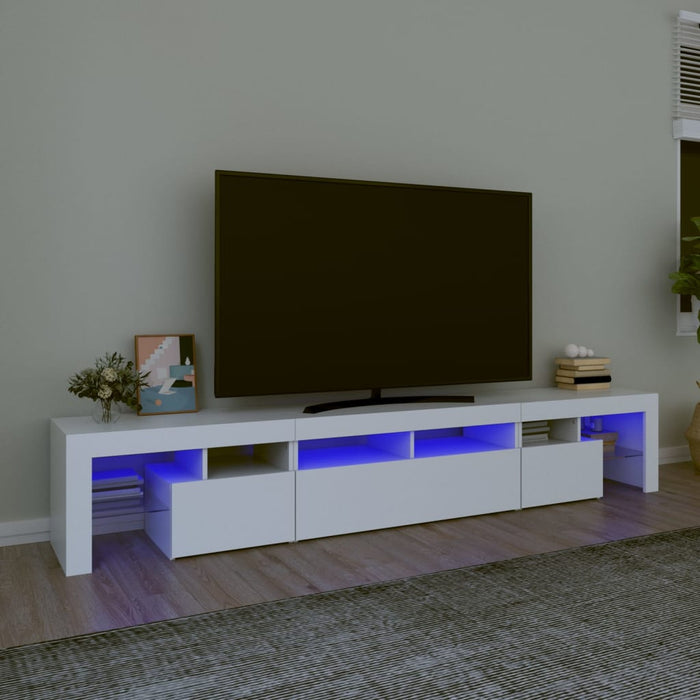 Comode TV cu lumini LED, alb2，30x36,5x40 - WALTI WALTI