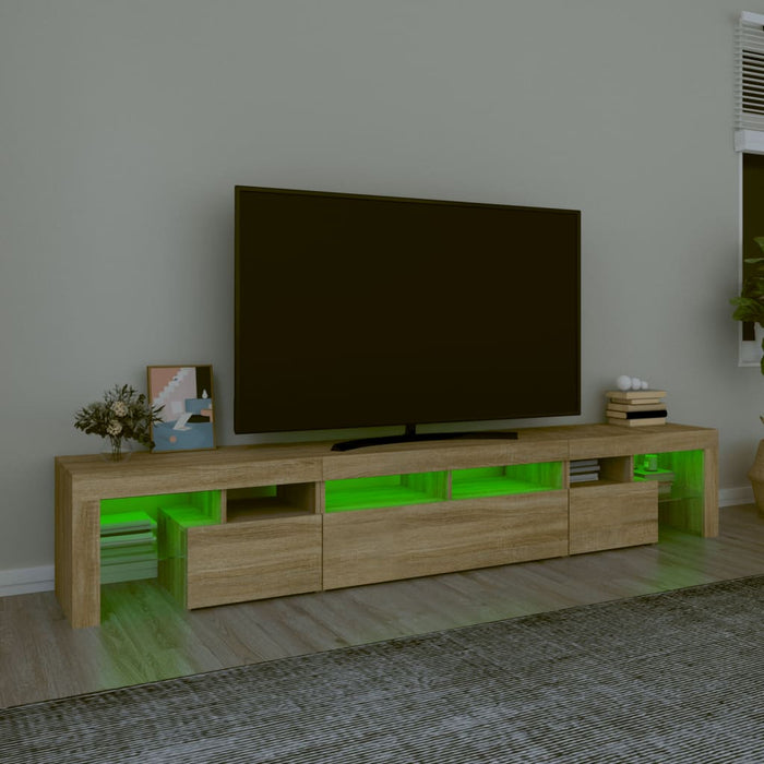 Comodă TV cu lumini LED, stejar sonoma, 230x36,5x40 cm - WALTI WALTI