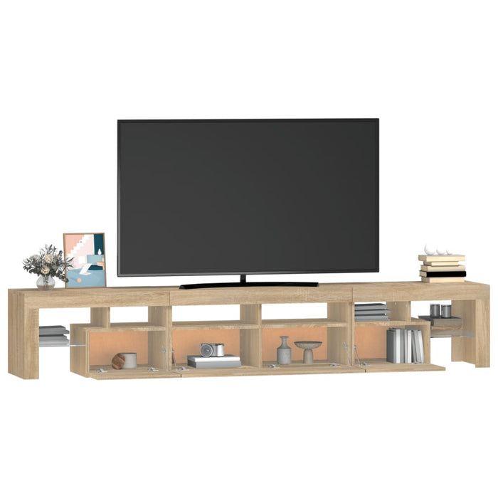 Comodă TV cu lumini LED, stejar sonoma, 230x36,5x40 cm - WALTI WALTI
