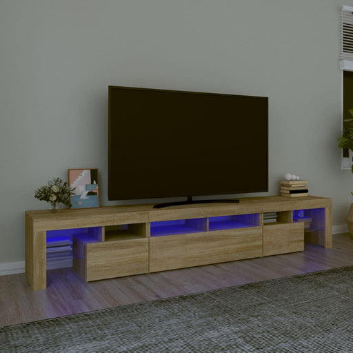 Comodă TV cu lumini LED, stejar sonoma, 230x36,5x40 cm - WALTI WALTI