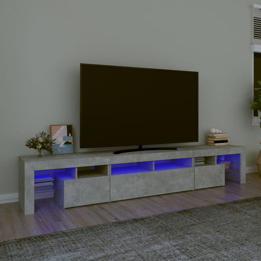 Comodă TV cu lumini LED, gri beton, 230x36,5x40cm - WALTI WALTI