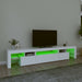 Comode TV cu lumini LED, alb，215x36,5x40 - WALTI WALTI