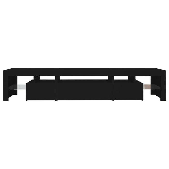 Comodă TV cu lumini LED, negru, 215x36,5x40 cm WALTI