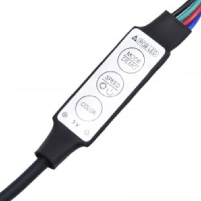 Comodă TV cu lumini LED, negru, 215x36,5x40 cm WALTI