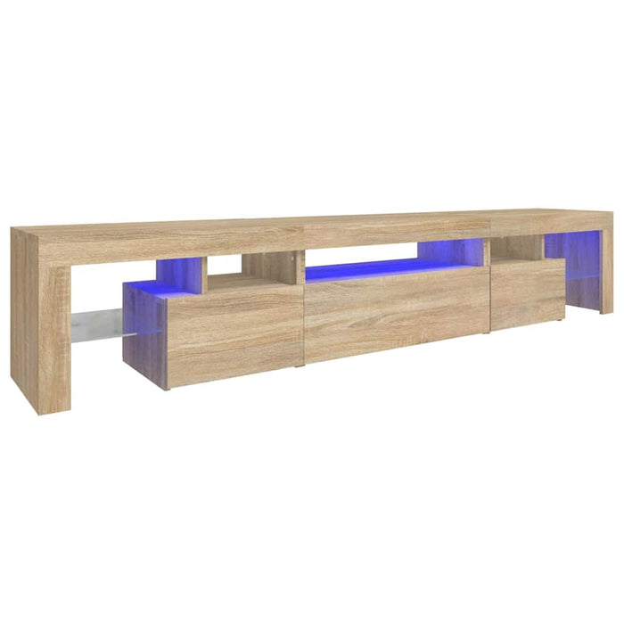 Comodă TV cu lumini LED, stejar sonoma, 215x36,5x40cm - WALTI WALTI