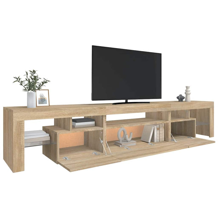 Comodă TV cu lumini LED, stejar sonoma, 215x36,5x40cm - WALTI WALTI