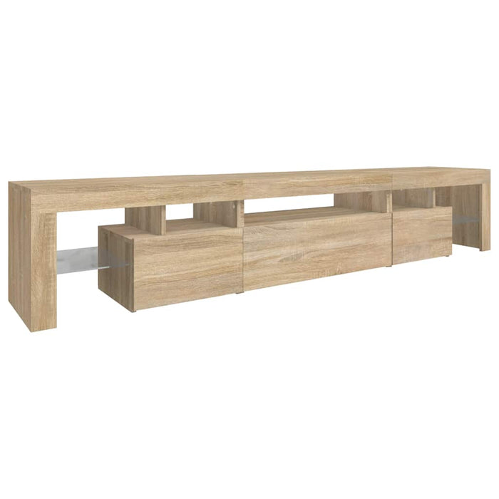 Comodă TV cu lumini LED, stejar sonoma, 215x36,5x40cm - WALTI WALTI
