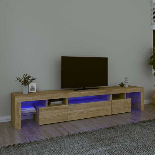 Comodă TV cu lumini LED, stejar sonoma, 215x36,5x40cm - WALTI WALTI