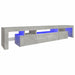 Comodă TV cu lumini LED, gri beton, 215x36,5x40cm - WALTI WALTI