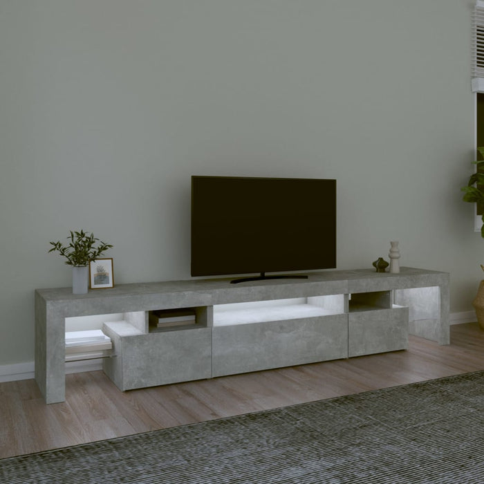 Comodă TV cu lumini LED, gri beton, 215x36,5x40cm - WALTI WALTI