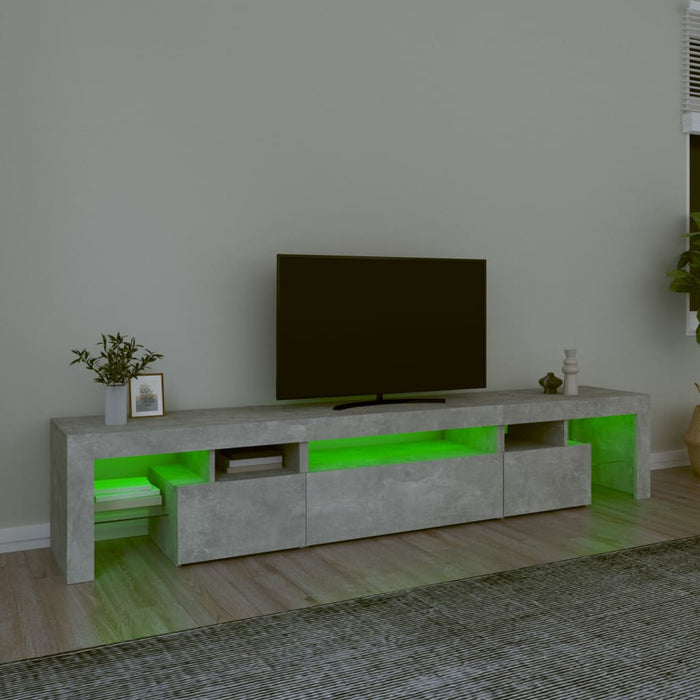 Comodă TV cu lumini LED, gri beton, 215x36,5x40cm - WALTI WALTI