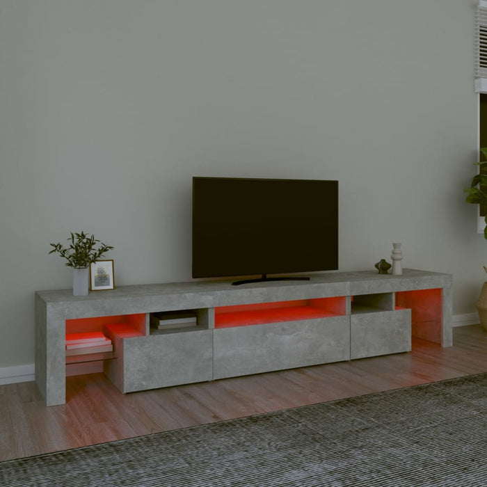 Comodă TV cu lumini LED, gri beton, 215x36,5x40cm - WALTI WALTI