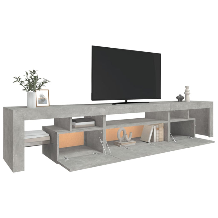 Comodă TV cu lumini LED, gri beton, 215x36,5x40cm - WALTI WALTI