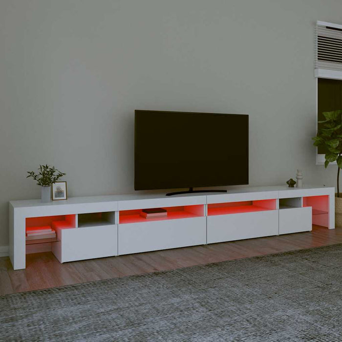 Comodă TV cu lumini LED, alb, 290x36,5x40 cm - WALTI WALTI