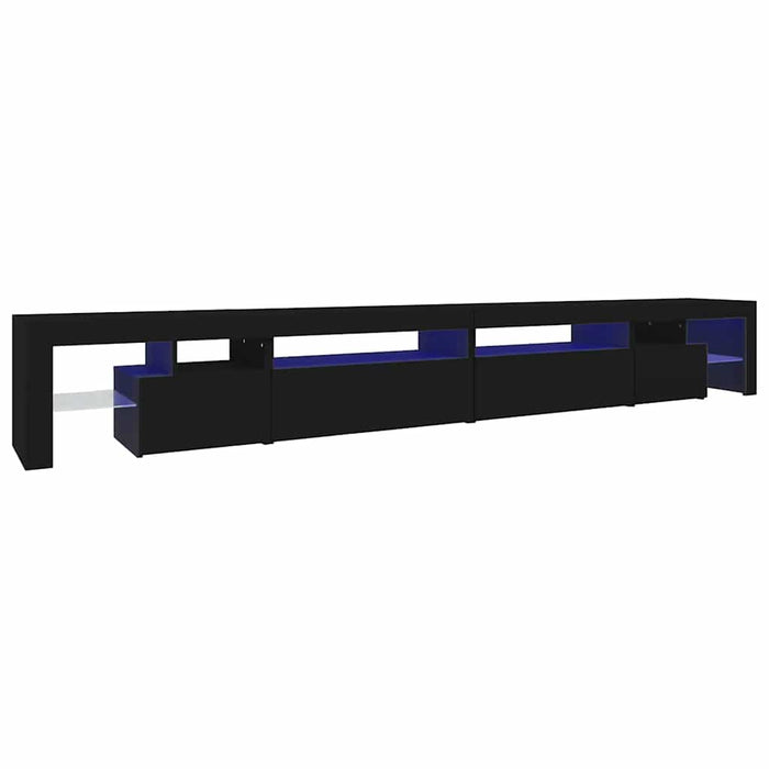 Comodă TV cu lumini LED, negru, 290x36,5x40 cm WALTI