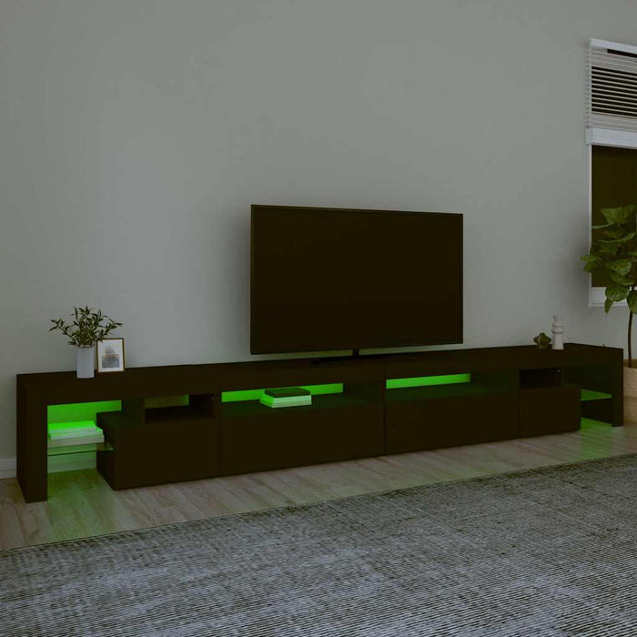 Comodă TV cu lumini LED, negru, 290x36,5x40 cm WALTI
