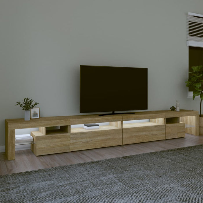 Comodă TV cu lumini LED, stejar sonoma, 290x36,5x40 cm - WALTI WALTI