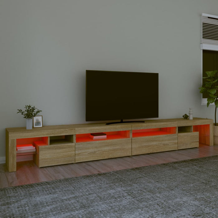 Comodă TV cu lumini LED, stejar sonoma, 290x36,5x40 cm - WALTI WALTI