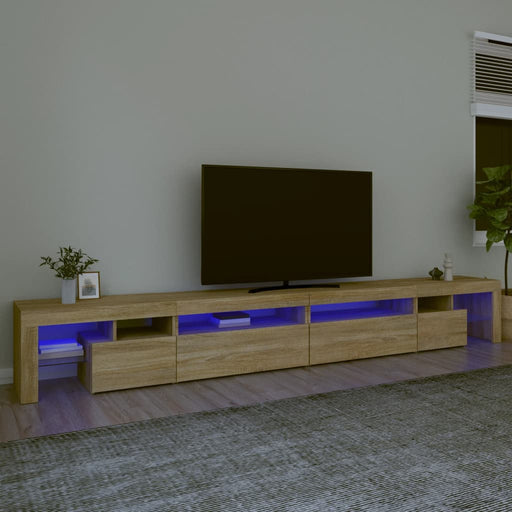 Comodă TV cu lumini LED, stejar sonoma, 290x36,5x40 cm - WALTI WALTI