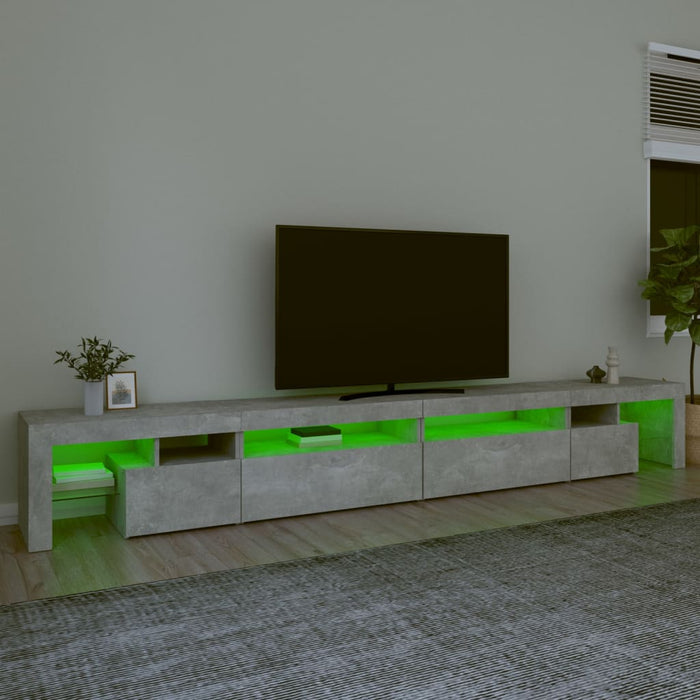 Comodă TV cu lumini LED, gri beton, 290x36,5x40 cm - WALTI WALTI