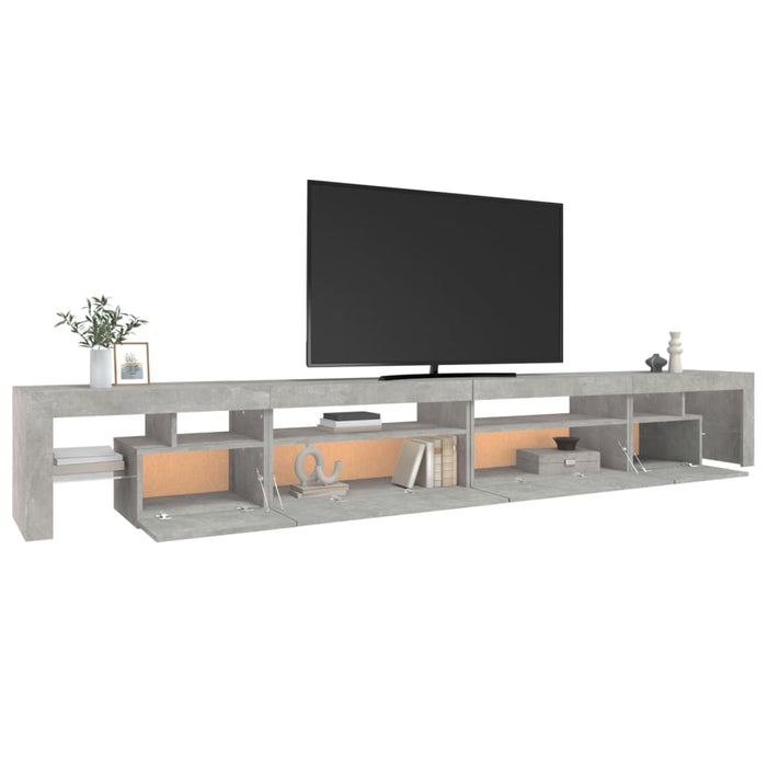 Comodă TV cu lumini LED, gri beton, 290x36,5x40 cm - WALTI WALTI