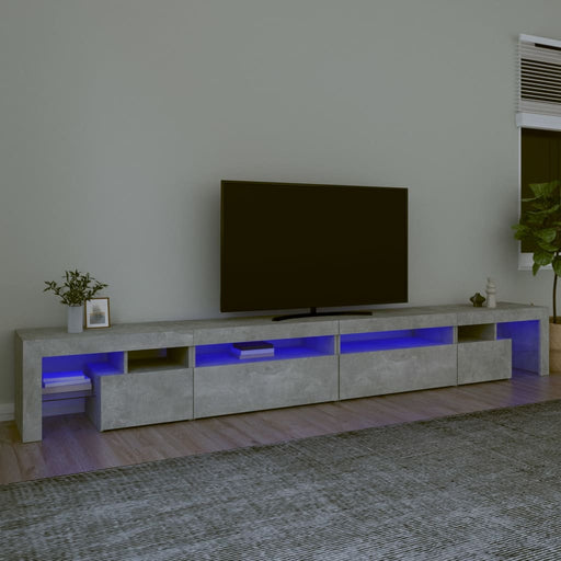 Comodă TV cu lumini LED, gri beton, 290x36,5x40 cm - WALTI WALTI