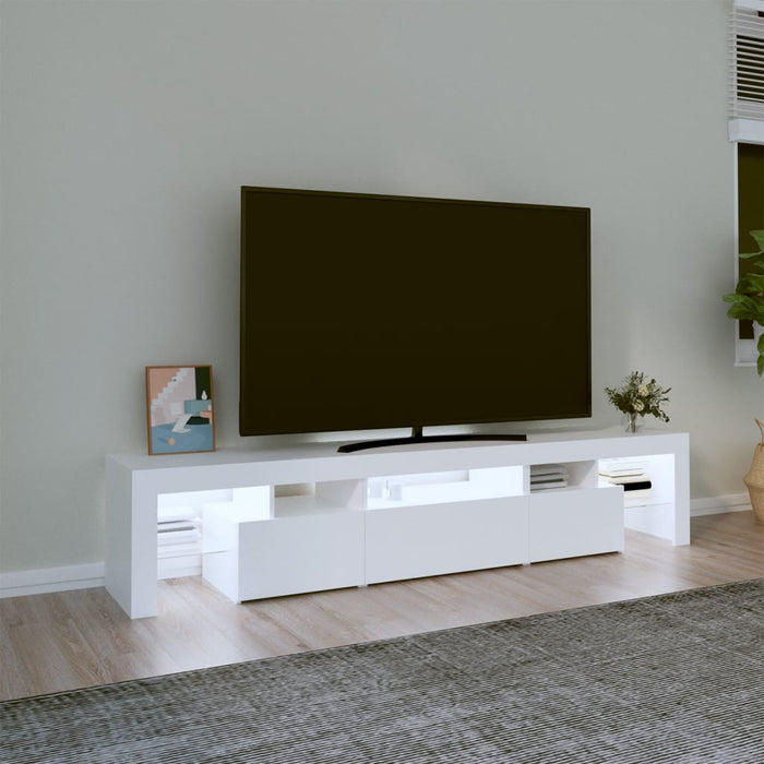 Dulap TV cu lumini LED alb 200x36,5x40 cm - WALTI WALTI