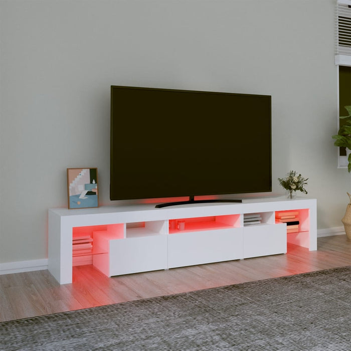 Dulap TV cu lumini LED alb 200x36,5x40 cm - WALTI WALTI