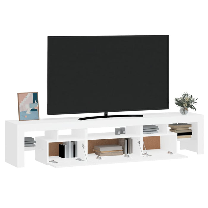 Dulap TV cu lumini LED alb 200x36,5x40 cm - WALTI WALTI