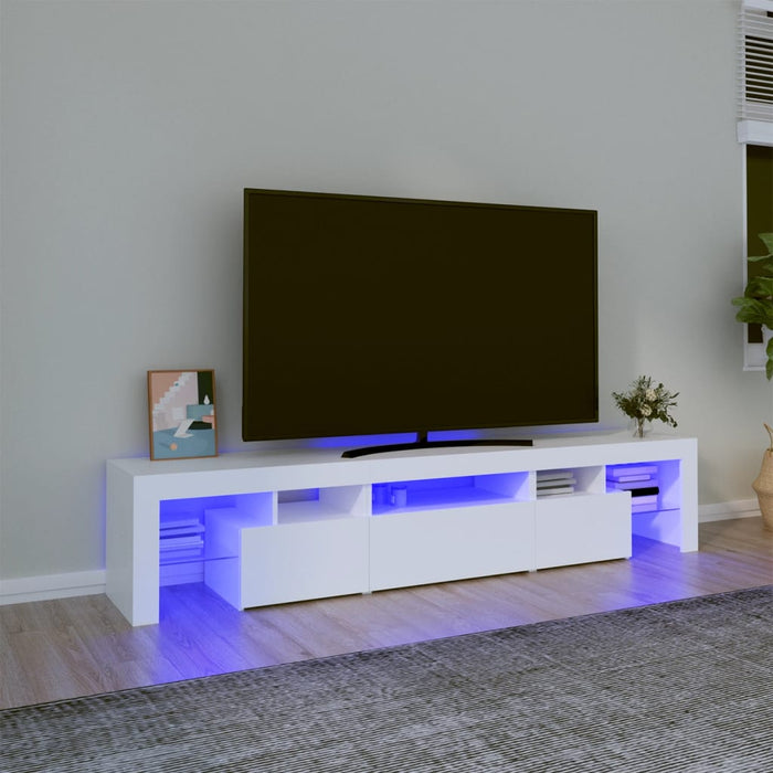 Dulap TV cu lumini LED alb 200x36,5x40 cm - WALTI WALTI