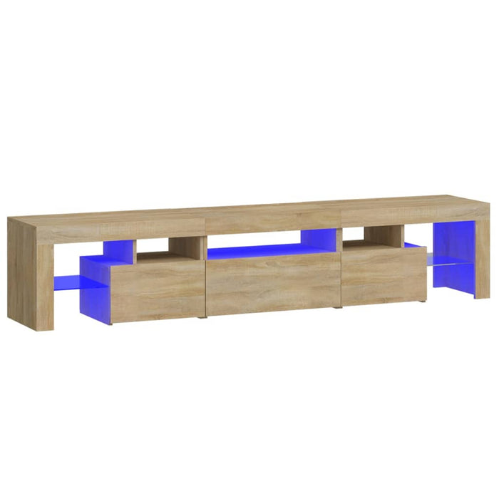 Comodă TV cu lumini LED, stejar sonoma, 200x36,5x40 cm - WALTI WALTI