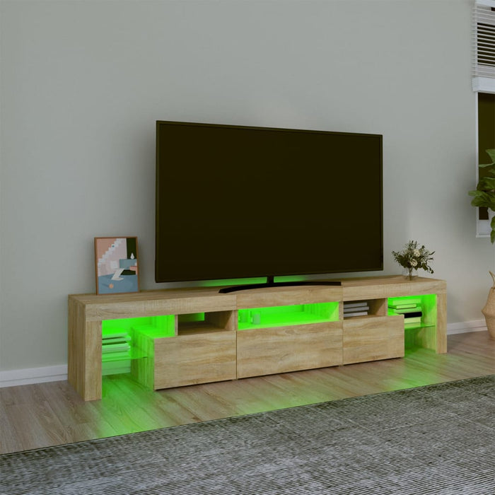 Comodă TV cu lumini LED, stejar sonoma, 200x36,5x40 cm - WALTI WALTI