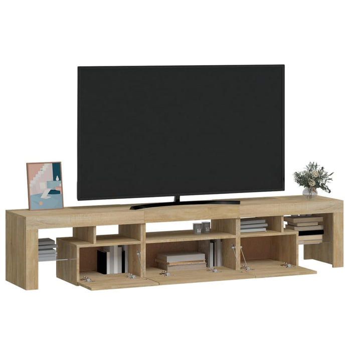 Comodă TV cu lumini LED, stejar sonoma, 200x36,5x40 cm - WALTI WALTI