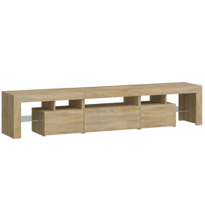 Comodă TV cu lumini LED, stejar sonoma, 200x36,5x40 cm - WALTI WALTI