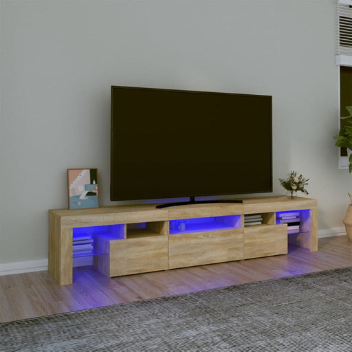 Comodă TV cu lumini LED, stejar sonoma, 200x36,5x40 cm - WALTI WALTI