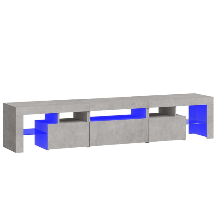 Comodă TV cu lumini LED, gri beton, 200x36,5x40 cm - WALTI WALTI