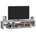 Comodă TV cu lumini LED, gri beton, 200x36,5x40 cm - WALTI WALTI