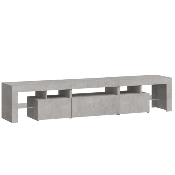 Comodă TV cu lumini LED, gri beton, 200x36,5x40 cm - WALTI WALTI