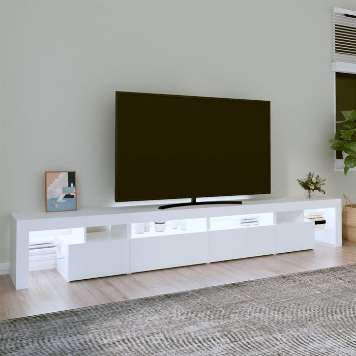 Comodă TV cu lumini LED, alb, 260x36,5x40cm - WALTI WALTI