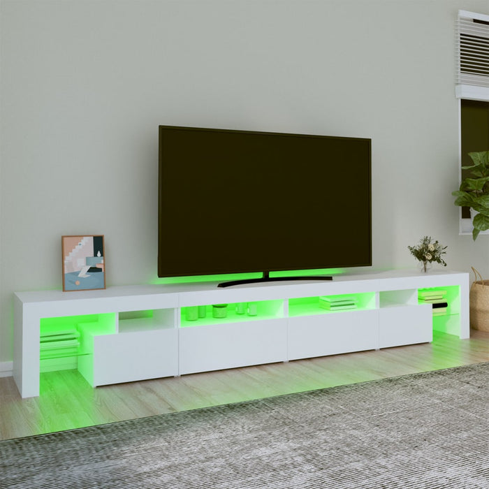 Comodă TV cu lumini LED, alb, 260x36,5x40cm - WALTI WALTI