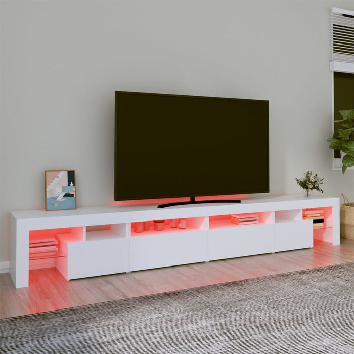 Comodă TV cu lumini LED, alb, 260x36,5x40cm - WALTI WALTI