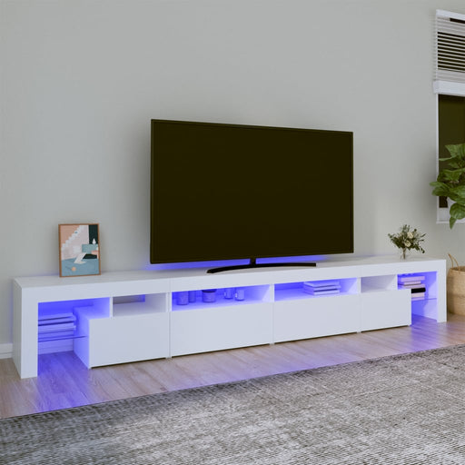 Comodă TV cu lumini LED, alb, 260x36,5x40cm - WALTI WALTI