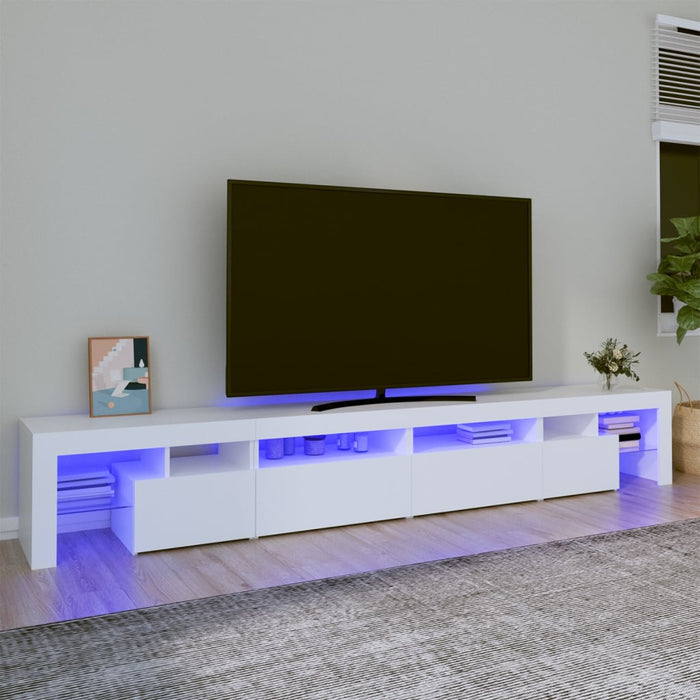 Comodă TV cu lumini LED, alb, 260x36,5x40cm - WALTI WALTI